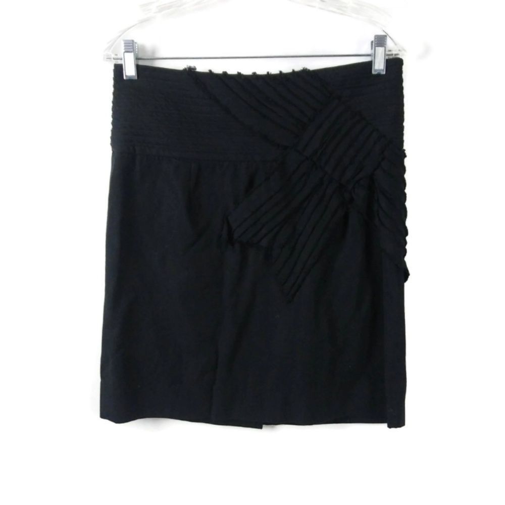 ANTRHOPOLOGIE Purr Black Bow Mini Skirt Sz 2‎ Dark Academia Campus